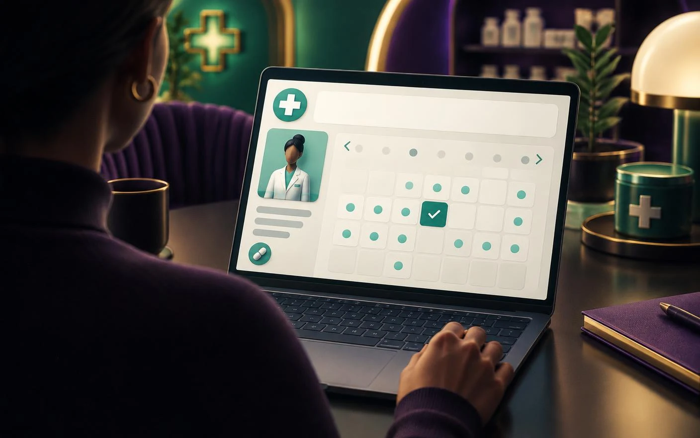 A pharmacist consultation booking calendar